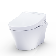Load image into Gallery viewer, TOTO AP WASHLET®+ S5 WALL-HUNG TOILET - 1.28 GPF & 0.9 GPF - Matte Silver Push Plate - CWT4263446CMFG#MS - diagonal view