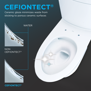 TOTO AQUIA® IV - WASHLET®+ S7 Two-Piece Toilet - 1.28 GPF & 0.9 GPF Auto-Flush - MW4464726CEMGNA#01 - Cefiontect