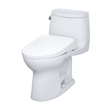Load image into Gallery viewer, TOTO ULTRAMAX® II  WASHLET®+ S7 One-Piece Toilet - 1.28 GPF - Auto-Flush - MW6044726CEFGA#01 - UNIVERSAL HEIGHT - diagonal view left