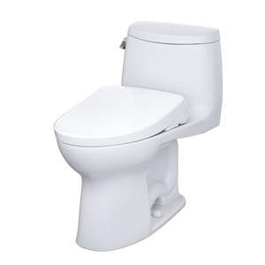 TOTO ULTRAMAX® II  WASHLET®+ S7A One-Piece Toilet - 1.28 GPF - MW6044736CEFG#01 - UNIVERSAL HEIGHT - diagonal view left