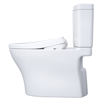 Load image into Gallery viewer, TOTO AQUIA® IV - WASHLET®+ S7 Two-Piece Toilet - 1.28 GPF &amp; 0.9 GPF Auto-Flush - MW4464726CEMGNA#01- side view
