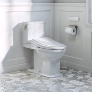TOTO® S7A WASHLET® with Classic Lid, Elongated, Cotton White - SW4734AT40#01 installed on Connelly Toilet