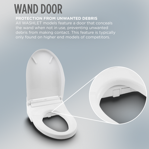 TOTO® S7A WASHLET® with Contemporary Lid, Elongated, Cotton White - SW4736AT40#01 - Wand Door