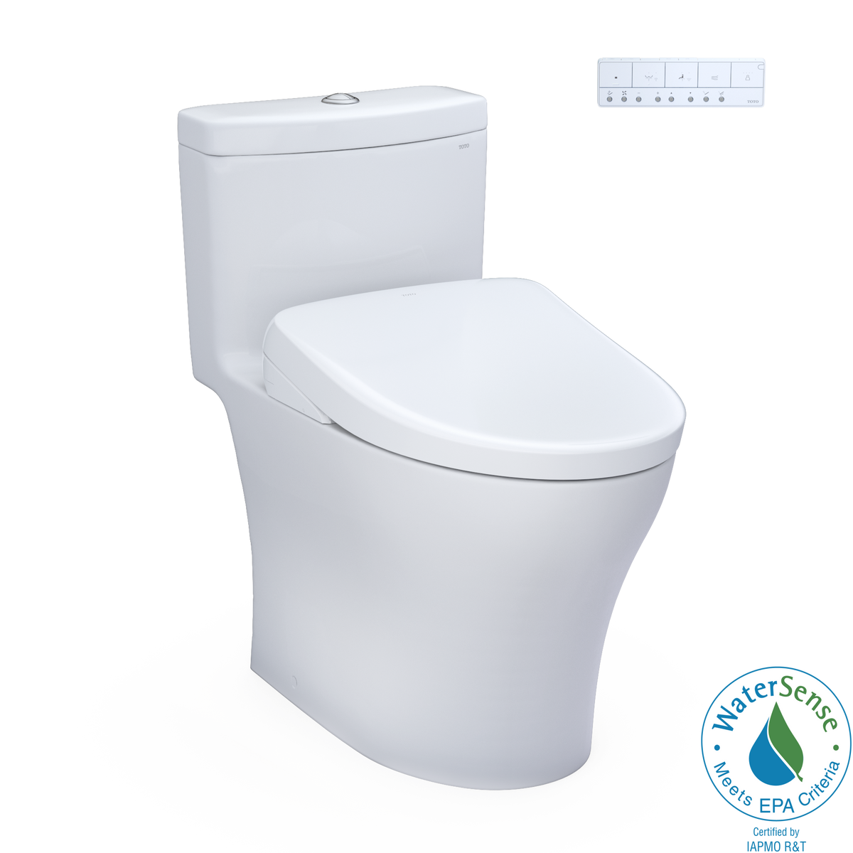 TOTO AQUIA® IV - WASHLET®+ S7A One-Piece Toilet - 1.28 GPF & 0.9 GPF -  MW6464736CEMFGN#01 - Universal Height