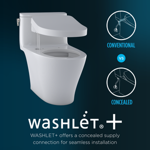 TOTO AQUIA® IV - WASHLET®+ S7 Two-Piece Toilet - 1.28 GPF & 0.9 GPF Auto-Flush - MW4464726CEMGNA#01  - Concealed connections