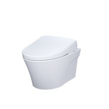 Load image into Gallery viewer, TOTO AP WASHLET®+ S7 WALL-HUNG TOILET - 1.28 GPF & 0.9 GPF - Matte Silver Push Plate - CWT4264726CMFG#MS - diagonal view