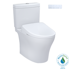 Load image into Gallery viewer, TOTO AQUIA® IV - WASHLET®+ S7A Two-Piece Toilet - 1.28 GPF & 0.9 GPF  - MW4464736CEMGN#01 - main image with Water Sense badge