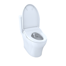 Load image into Gallery viewer, TOTO AQUIA® IV - Washlet®+ S500E Two-Piece Toilet - 1.28 GPF &amp; 0.9 GPF - MW4463046CEMFGN#01 - UNIVERSAL HEIGHT  lid open