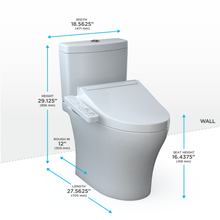 Load image into Gallery viewer, TOTO AQUIA® IV - WASHLET®+ C2 Two-Piece Toilet - 1.28 GPF &amp; 0.9 GPF - MW4463074CEMGN#01 - toilet dimensions