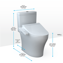 Load image into Gallery viewer, TOTO AQUIA® IV - WASHLET®+ C2 Two-Piece Toilet - 1.28 GPF & 0.9 GPF - MW4463074CEMGN#01 - toilet dimensions