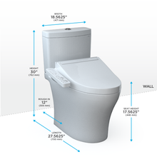 Load image into Gallery viewer, TOTO AQUIA® IV - WASHLET®+ C2 Two-Piece Toilet - 1.28 GPF & 0.9 GPF - MW4463074CEMFGN#01 - Universal Height - dimensions