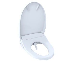 WASHLET® S550e Elongated Bidet Toilet Seat with EWATER+® , Classic Lid, Cotton White - SW3054#01 open lid nozzle