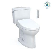 Load image into Gallery viewer, TOTO® DRAKE® WASHLET®+ S550E TWO-PIECE TOILET - 1.28 GPF Auto-Flush - MW7763056CEFGA#01 - UNIVERSAL HEIGHT -front view with remote