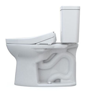 TOTO® DRAKE® WASHLET®+ S550E TWO-PIECE TOILET - 1.28 GPF - MW7763056CEFG#01 - UNIVERSAL HEIGHT - left side view with trapway