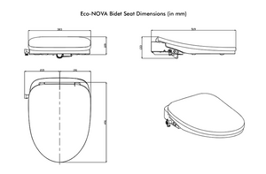 Eco-Nova Bidet Toilet Seat - Elongated