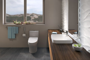 TOTO AQUIA® IV - Washlet®+ S500E Two-Piece Toilet - 1.28 GPF & 0.9 GPF - MW4463046CEMFGN#01 - UNIVERSAL HEIGHT modern bathroom 2
