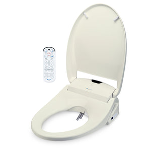 Brondell Swash 1400 bidet toilet seat open dual nozzles side view remote