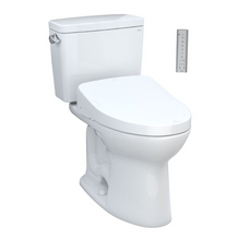 Load image into Gallery viewer, TOTO® DRAKE® WASHLET®+ S500E TWO-PIECE TOILET - 1.6 GPF AUTO FLUSH - MW7763046CSGA#01 front view with remote