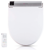 Load image into Gallery viewer, Lotus Hygiene ATS 2000 Bidet Toilet Seat with PureStream® + Remote - Elongated front view with remote
