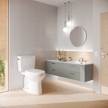 Load image into Gallery viewer, TOTO DRAKE® Two-Piece Toilet, 1.6 GPF, Elongated Bowl - REGULAR HEIGHT - MS776124CSFG01 - installed in spacious, bright bathroom