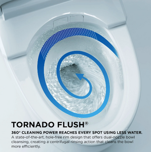TOTO NEXUS® Two-Piece Toilet, 1.28 GPF, Elongated Bowl - MS442124CEFG#01, Tornado Flush top view