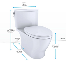 Load image into Gallery viewer, TOTO NEXUS® Two-Piece Toilet, 1.28 GPF, Elongated Bowl - MS442124CEFG#01, dimensions