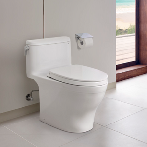 TOTO NEXUS® One-Piece Toilet, 1.28 GPF, Elongated Bowl - Universal Height - MS642124CEFG#01 - installed in a modern bathroom