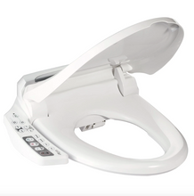 Load image into Gallery viewer, Bio Bidet BB-600 Ultimate Bidet Toilet Seat - Elongated, White  with side panel, open view
