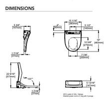 Load image into Gallery viewer, TOTO® Washlet® C5 - Round, White - SW3083#01 Dimensions