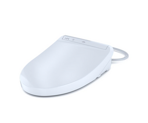 TOTO® Washlet® K300 - Elongated, White - SW3036R#01, diagonal view with hose