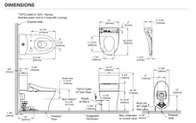 Load image into Gallery viewer, TOTO AQUIA® IV - Washlet®+ C5 Two-Piece Toilet - 1.28 GPF &amp; 0.9 GPF - MW4463084CEMGN#01 - Universal Height - Dimension details