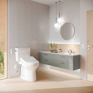 TOTO®  Drake Washlet®+ C5 Two-Piece Toilet - 1.6 GPF - MW7763084CSG#01 - installed in modern bathroom