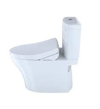 Load image into Gallery viewer, TOTO AQUIA® IV - Washlet®+ S500E Two-Piece Toilet - 1.28 GPF &amp; 0.9 GPF - MW4463046CEMFGN#01 - UNIVERSAL HEIGHT side view 