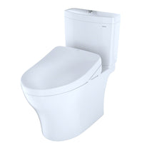 Load image into Gallery viewer, TOTO AQUIA® IV - Washlet®+ S500E Two-Piece Toilet - 1.28 GPF &amp; 0.9 GPF - MW4463046CEMFGN#01 - UNIVERSAL HEIGHT  diagonal view