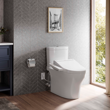 Load image into Gallery viewer, TOTO AQUIA® IV - WASHLET®+ C2 Two-Piece Toilet - 1.28 GPF & 0.9 GPF - MW4463074CEMFGN#01 - Universal Height - installed in bathroom