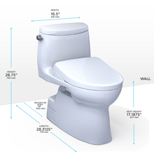 Load image into Gallery viewer, Carlyle II Universal Height toilet + Washlet dimensions