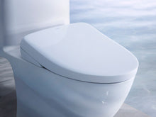 Load image into Gallery viewer, TOTO® S7A WASHLET® with Contemporary Lid, Elongated, Cotton White - SW4736AT40#01 - installed close up view