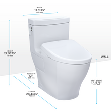 Load image into Gallery viewer, TOTO AIMES® WASHLET®+ S5 One-Piece Toilet - 1.28 GPF - MW6263446CEFG#01 - UNIVERSAL HEIGHT - dimensions