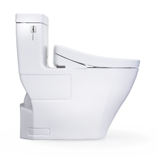 Load image into Gallery viewer, TOTO AIMES® WASHLET®+ S5 One-Piece Toilet - 1.28 GPF - MW6263446CEFG#01 - UNIVERSAL HEIGHT - flush side view