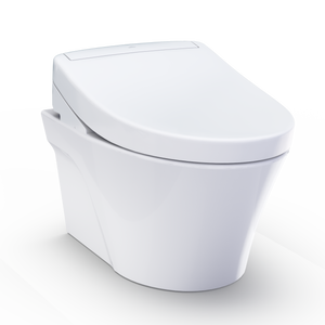 TOTO AP WASHLET®+ S5 WALL-HUNG TOILET - 1.28 GPF & 0.9 GPF - Matte Silver Push Plate - CWT4263446CMFG#MS
