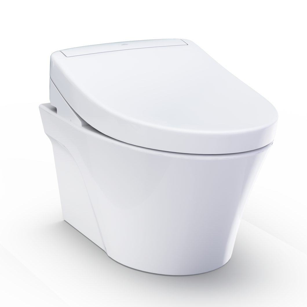 TOTO AP WASHLET®+ S5 WALL-HUNG TOILET - 1.28 GPF & 0.9 GPF - Matte Silver Push Plate - CWT4263446CMFG#MS