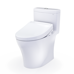 TOTO AQUIA® IV - WASHLET®+ S5 One-Piece Toilet - 1.28 GPF & 0.9 GPF - MW6463446CEMFGN#01 - Universal Height - diagonal view