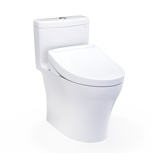 TOTO AQUIA® IV - WASHLET®+ S5 One-Piece Toilet - 1.28 GPF & 0.9 GPF - MW6463446CEMFGN#01 - Universal Height - Main image