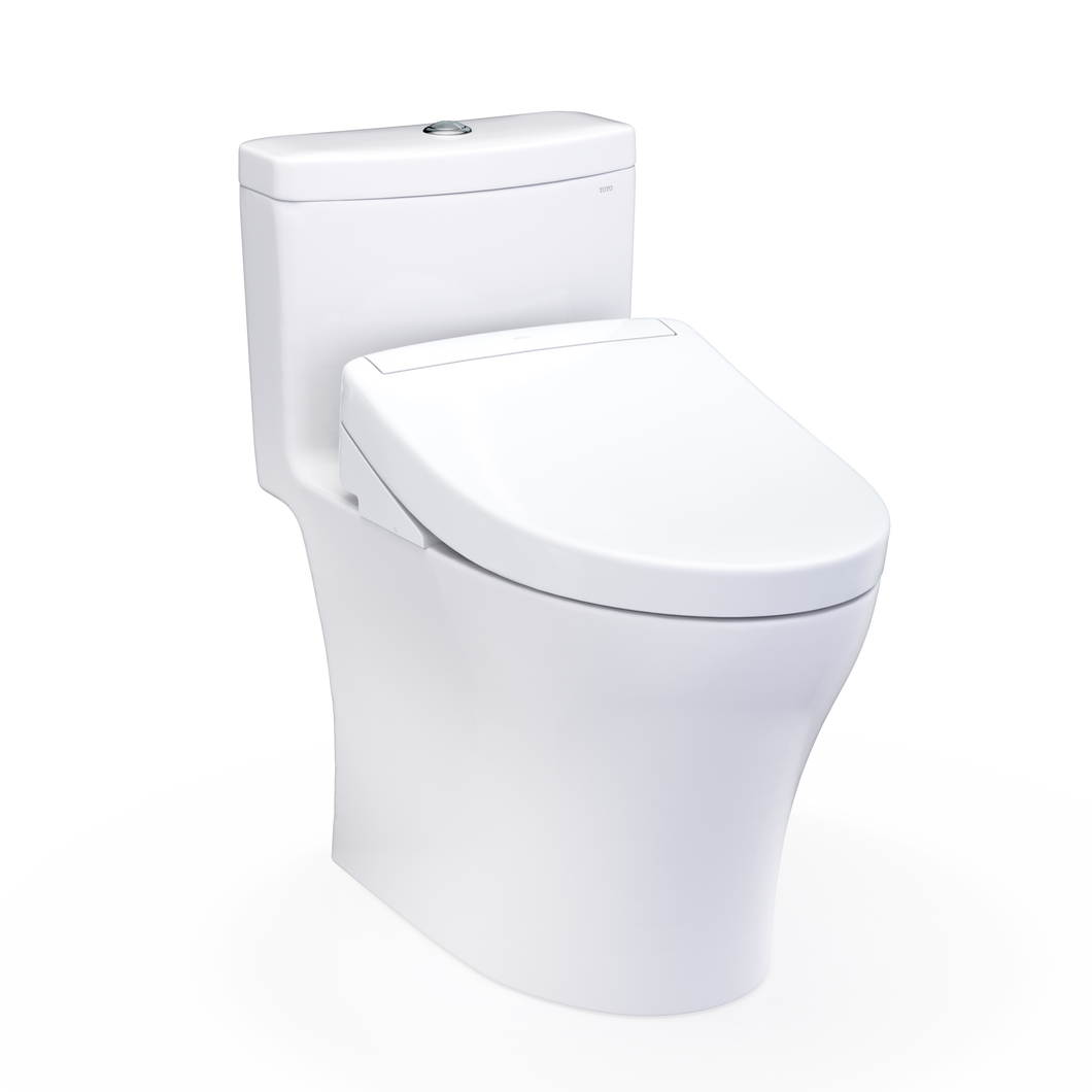 TOTO AQUIA® IV - WASHLET®+ S5 One-Piece Toilet - 1.28 GPF & 0.9 GPF - MW6463446CEMFGN#01 - Universal Height - Main image