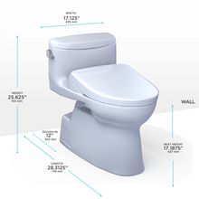 Load image into Gallery viewer, TOTO Carolina® II WASHLET®+ S7A  / S7 One-Piece Toilet - 1.28 GPF - UNIVERSAL HEIGHT  - Dimensions