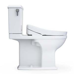 TOTO Connelly WASHLET®+ S5 Two-Piece Toilet - 1.28 GPF & 0.9 GPF - Universal Height - MW4943446CEMFG#01 - flush side view