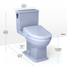 Load image into Gallery viewer, TOTO Connelly WASHLET®+ S7A / S7 Two-Piece Toilet - 1.28 GPF &amp; 0.9 GPF  - Universal Height - dimensions
