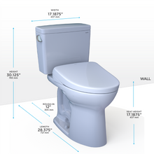 Load image into Gallery viewer, TOTO DRAKE® WASHLET®+ S5 Two-Piece Toilet - 1.6 GPF - Universal Height MW7763446CSFG#01  dimensions