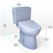 Load image into Gallery viewer, TOTO DRAKE® WASHLET®+ S5 Two-Piece Toilet - 1.6 GPF - Regular Height - MW7763446CSG#01 - dimensions