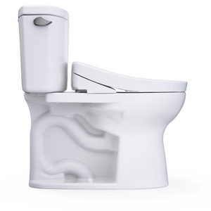 TOTO Drake® II WASHLET®+ S5 Two-Piece Toilet - 1.28 GPF - UNIVERSAL HEIGHT - MW4543446CEFG#01 - flush side view